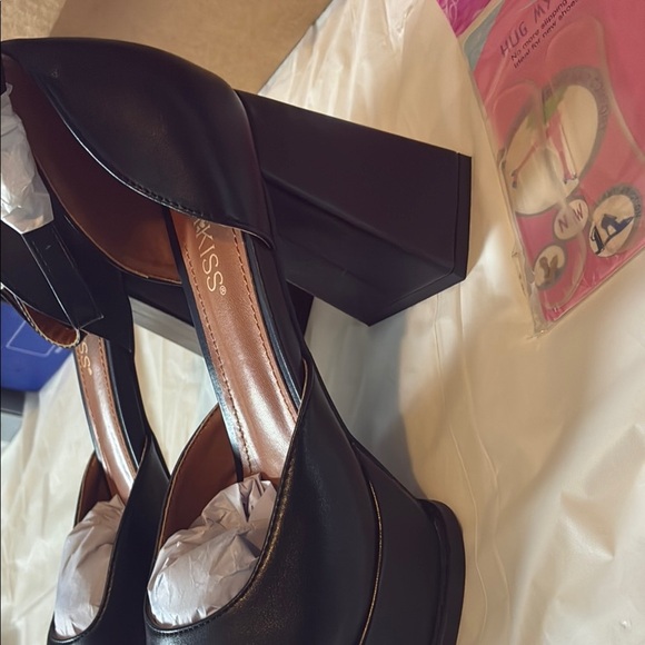 WetKiss Black Chunky Platform Heels - Picture 4 of 8